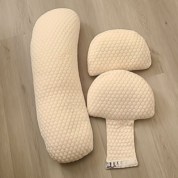 Sleepybelly Pregnancy Pillow Pink White 3 Piece Lumbar Back Support Comfort - Picture 2 of 5